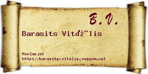 Barasits Vitális névjegykártya